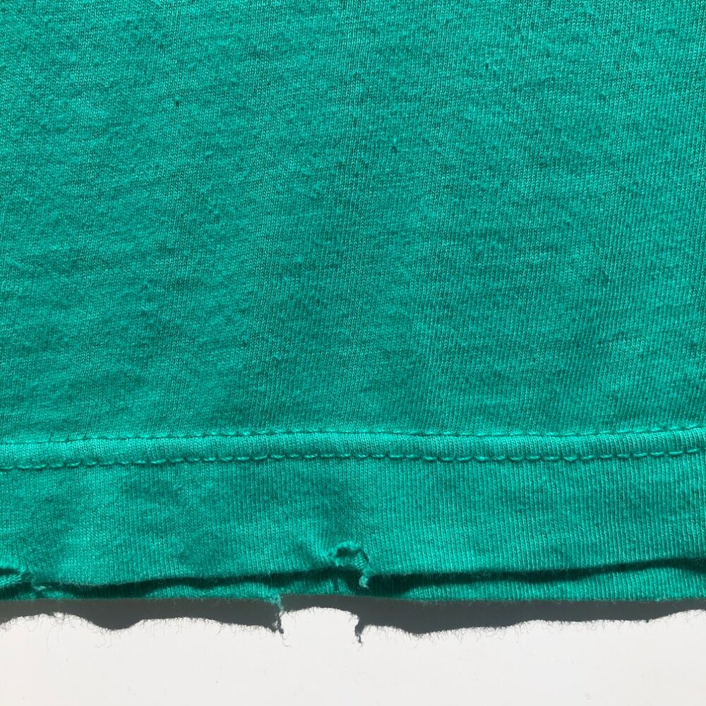 Forever 21 baby tee Y2K size S shamrock green short sleeve cotton distressed vtg - Picture 4 of 8
